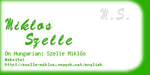 miklos szelle business card